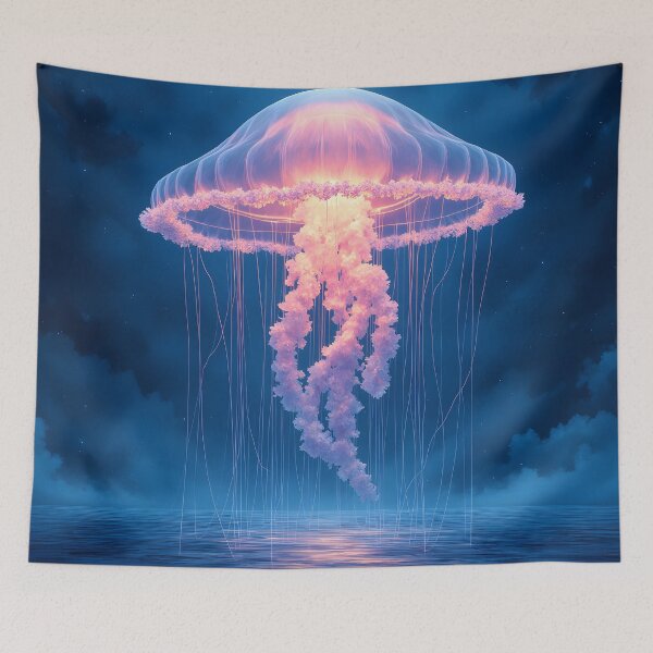 Item preview, Luminous Jellyfish in a Mystical Ocean designed and sold by oanaunciuleanu.