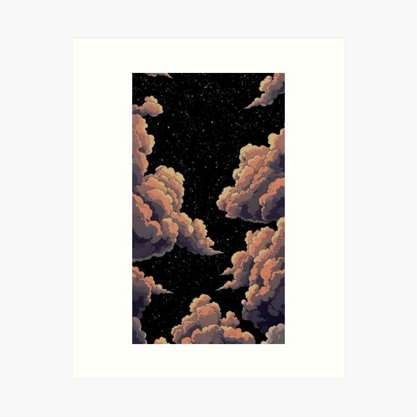 Aperçu de l'œuvre Dreamy Night Sky with Clouds  créée et vendue par Elcaminodesign.