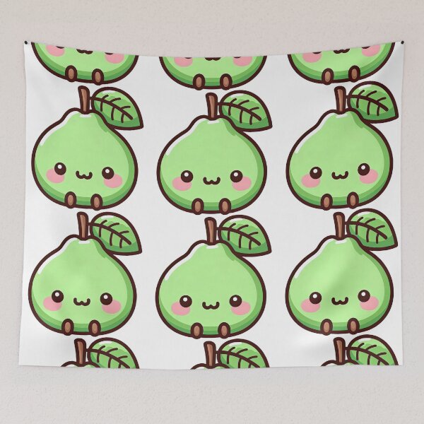Item preview, Happy Kawaii Guava Cartoon Fruit Illustration designed and sold by ArtfulWeave.