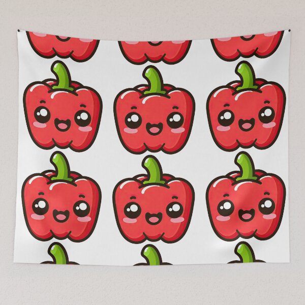 Item preview, Smiling Kawaii Bell Pepper Cartoon Vegetable Design designed and sold by ArtfulWeave.
