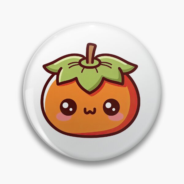 Item preview, Cute Kawaii Persimmon Cartoon Fruit Character designed and sold by ArtfulWeave.