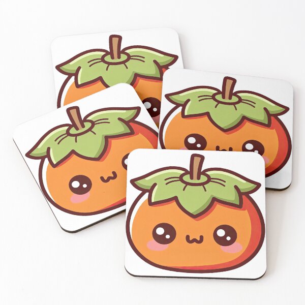 Item preview, Cute Kawaii Persimmon Cartoon Fruit Character designed and sold by ArtfulWeave.