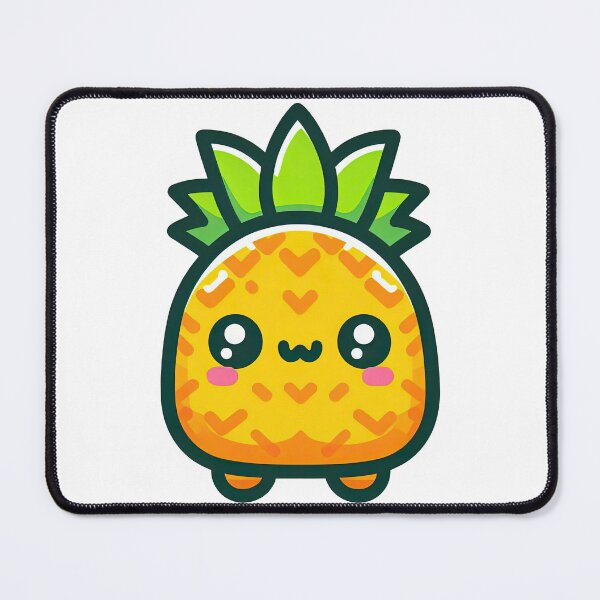 Item preview, Happy Kawaii Pineapple Cartoon Fruit Illustration designed and sold by ArtfulWeave.