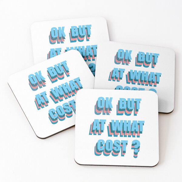 Item preview, Ok But at What Cost? | Funny Colorful Typography Quote designed and sold by Steff & Co.