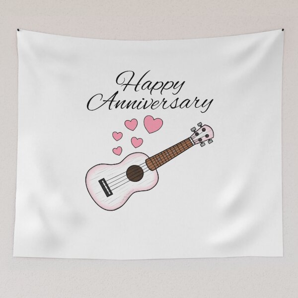 Item preview, Happy Anniversary, Ukulele Uke Player Musician Wedding designed and sold by doodlerob.