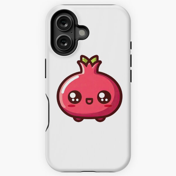 Item preview, Happy Kawaii Pomegranate Cartoon Fruit Character designed and sold by ArtfulWeave.