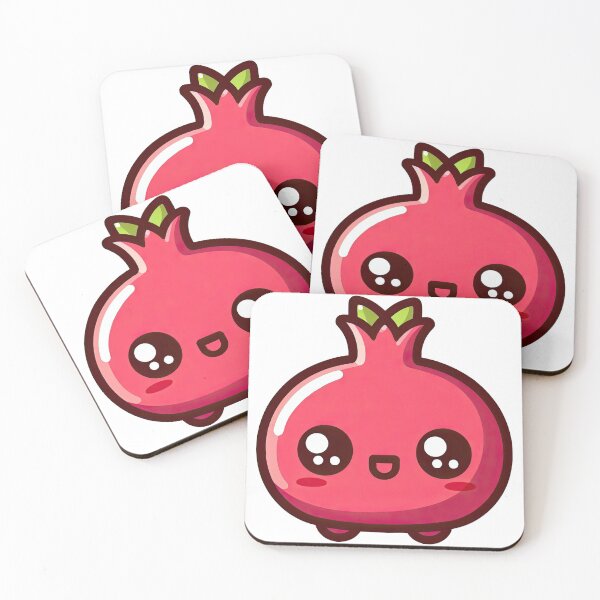 Item preview, Happy Kawaii Pomegranate Cartoon Fruit Character designed and sold by ArtfulWeave.