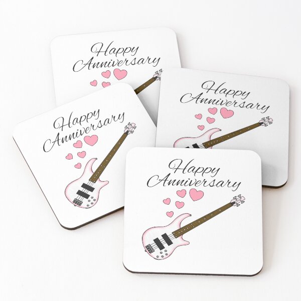 Artikelvorschau, Herzlichen Glückwunsch zum Jahrestag, Bassgitarre, Bassist, Musiker, Hochzeit entworfen und verkauft von doodlerob.