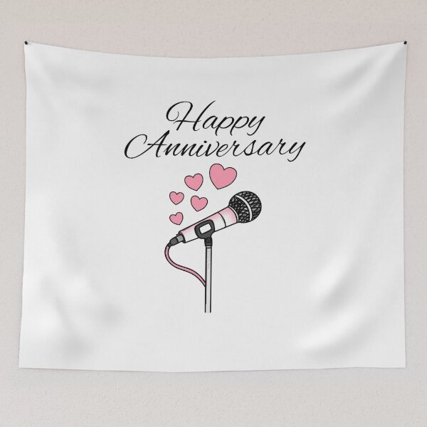 Item preview, Happy Anniversary, Singer, Vocalist Musician Music Lover Wedding designed and sold by doodlerob.
