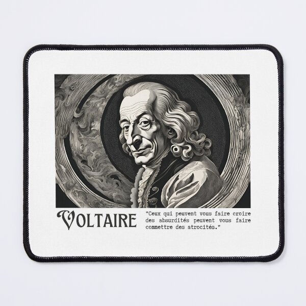 Item preview, Quote by Voltaire: "Believe absurdities, commit atrocities" designed and sold by Filologica.