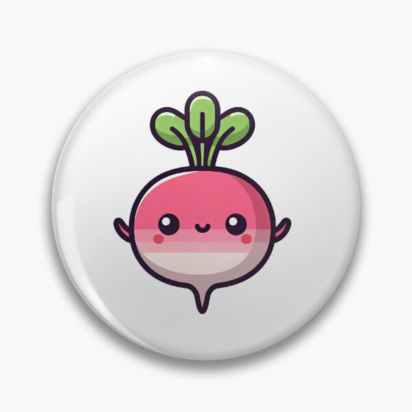 Item preview, Happy Kawaii Radish Cartoon Vegetable Design designed and sold by ArtfulWeave.