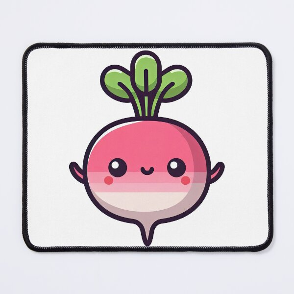 Item preview, Happy Kawaii Radish Cartoon Vegetable Design designed and sold by ArtfulWeave.