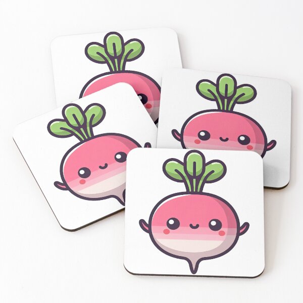 Item preview, Happy Kawaii Radish Cartoon Vegetable Design designed and sold by ArtfulWeave.