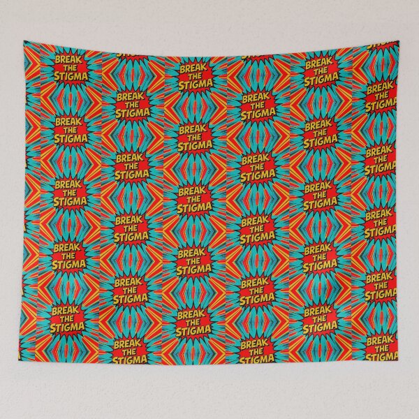 Item preview, Break the stigma bold adult mental health comic art design designed and sold by Happy Heart.