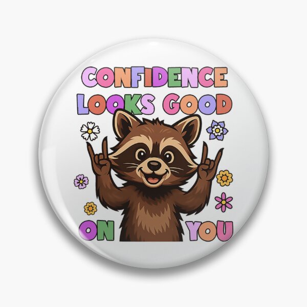 Item preview, Confidence Looks Good On You Raccoon– Cute Positive Affirmation for Teachers, Therapists, SLPs designed and sold by minlik.