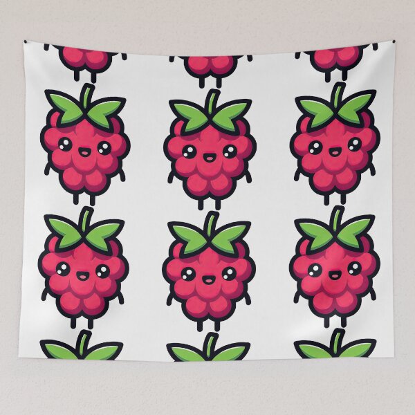 Item preview, Kawaii Raspberry Cartoon Character with Big Eyes designed and sold by ArtfulWeave.