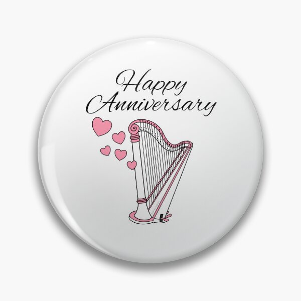 Item preview, Happy Anniversary, Harp Harpist String Musician Wedding designed and sold by doodlerob.