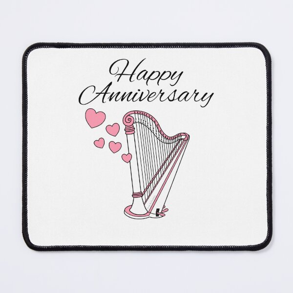 Item preview, Happy Anniversary, Harp Harpist String Musician Wedding designed and sold by doodlerob.