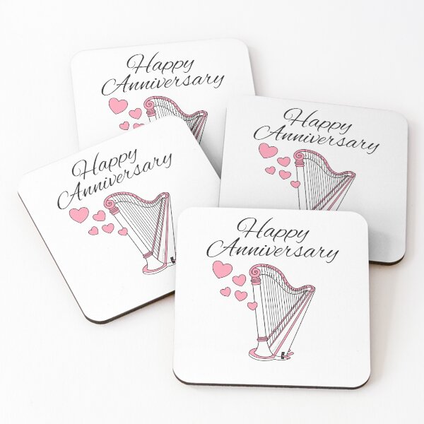 Item preview, Happy Anniversary, Harp Harpist String Musician Wedding designed and sold by doodlerob.