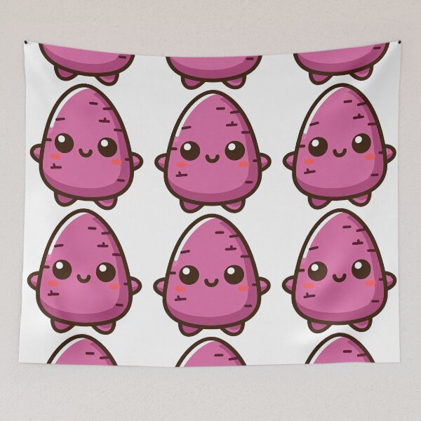 Item preview, Cute Kawaii Sweet Potato Cartoon Character Design designed and sold by ArtfulWeave.