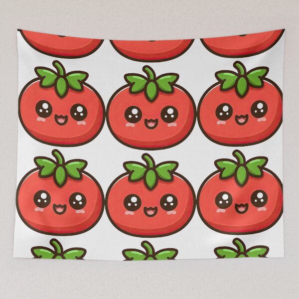 Item preview, Smiling Kawaii Tomato Cartoon Fruit Illustration designed and sold by ArtfulWeave.