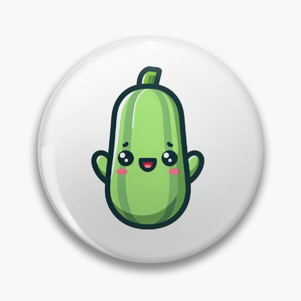Item preview, Happy Kawaii Zucchini Cartoon Vegetable Character designed and sold by ArtfulWeave.
