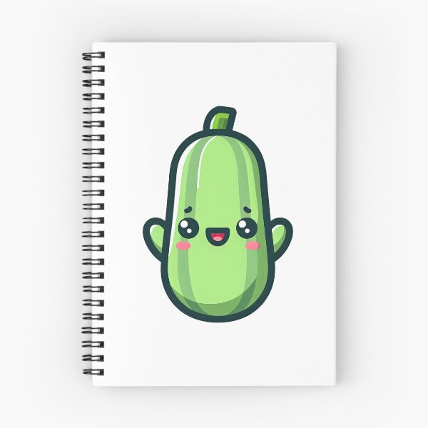 Item preview, Happy Kawaii Zucchini Cartoon Vegetable Character designed and sold by ArtfulWeave.