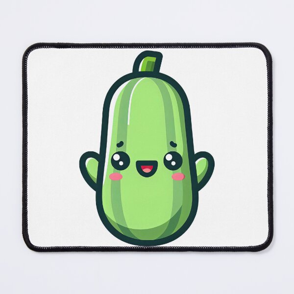 Item preview, Happy Kawaii Zucchini Cartoon Vegetable Character designed and sold by ArtfulWeave.