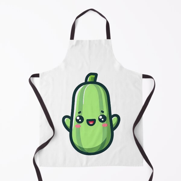 Item preview, Happy Kawaii Zucchini Cartoon Vegetable Character designed and sold by ArtfulWeave.