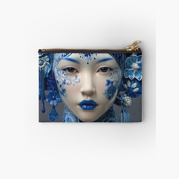Item preview, Elegant Blue and White Ceramic Inspired Portrait designed and sold by Artessie.