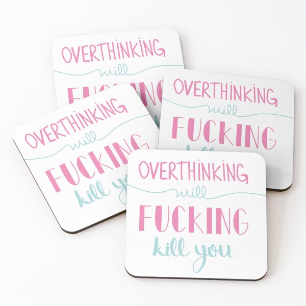 Item preview, Overthinking Warning | Sarcastic Bold Mental Health Quote for Overthinkers designed and sold by Steff & Co.