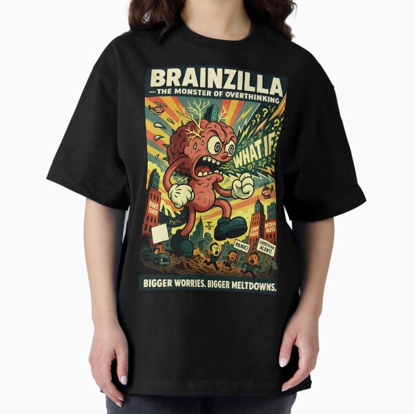 Item preview, Brainzilla – Monster of Overthinking Funny Anxiety designed and sold by Think2Much.