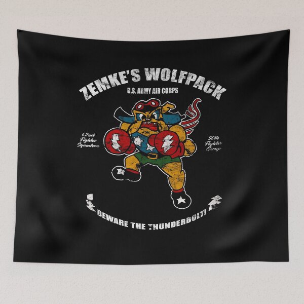 Item preview, Zemke's Wolfpack 56th Fighter Group 62nd Fighter Sqd. WWII Vintage Unit Insignia designed and sold by RealPilotDesign.