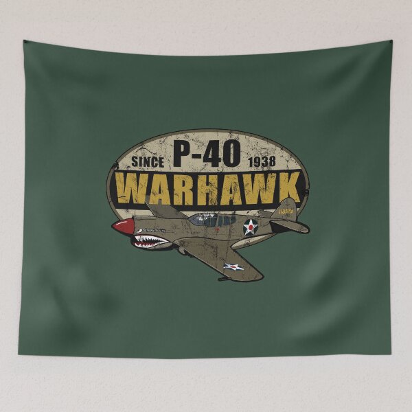 Item preview, P-40 Warhawk "Since 1938" Vintage Style WW2 Aircraft  designed and sold by RealPilotDesign.