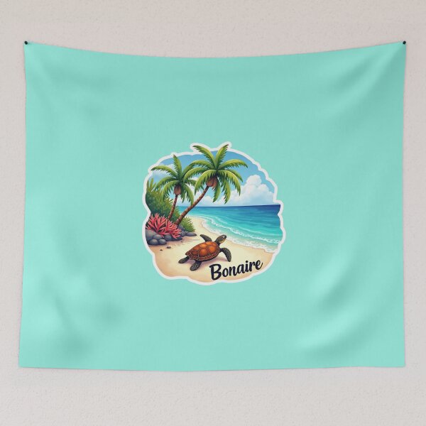 Item preview, Sea turtle on bonaire sticker designed and sold by seahorse crossing.