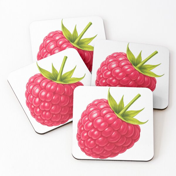 Item preview, Realistic Raspberry with Fresh Green Leaves designed and sold by ArtfulWeave.
