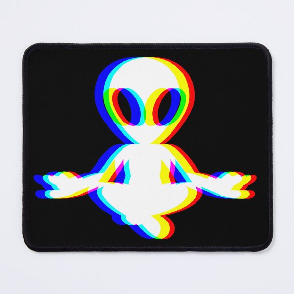 Item preview, Meditating Alien Glitch Style – Retro Futuristic Vibes designed and sold by Serbin.