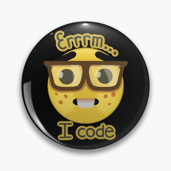 Artikelvorschau, „Ähm … ich programmiere“ Nerd-Emoji entworfen und verkauft von FrogArtShop.
