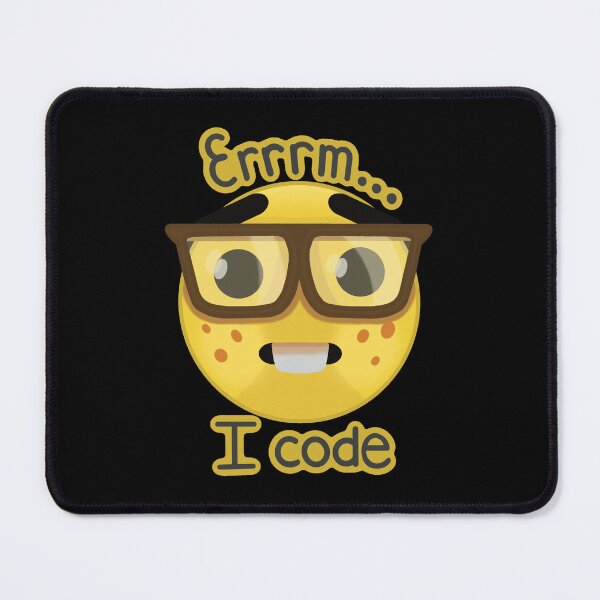 Artikelvorschau, „Ähm … ich programmiere“ Nerd-Emoji entworfen und verkauft von FrogArtShop.