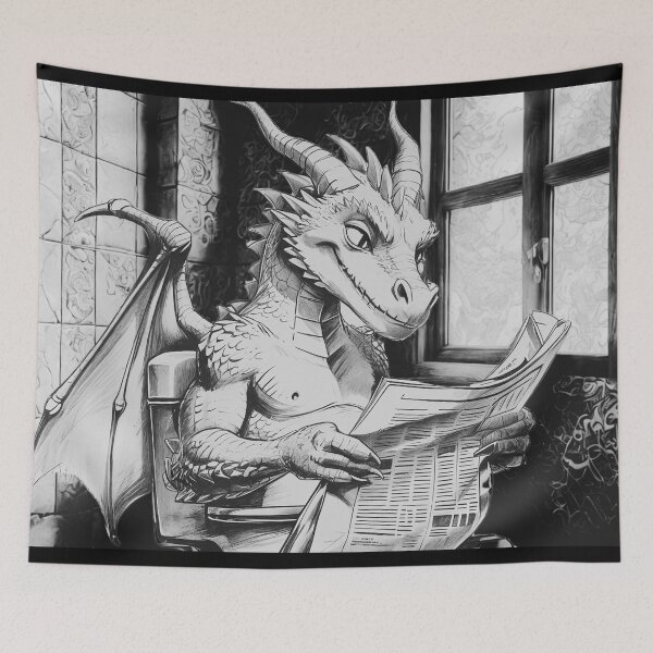 Item preview, Dragon using the Restroom (funny) designed and sold by Carritz.
