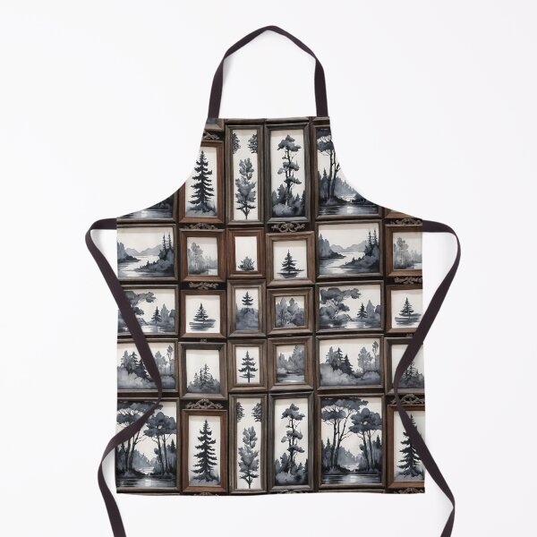 Item preview, Grayscale Watercolor Landscapes In Old Vintage Wooden Frames designed and sold by CarrollGene.