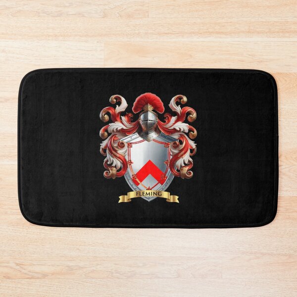 Item preview, Fleming Family Crest – Bold Red Chevron on Silver Shield designed and sold by Highlandkings.