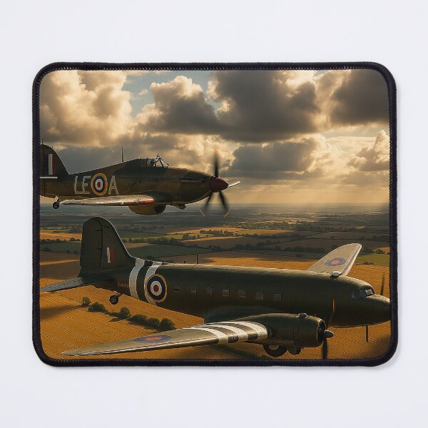 Item preview, Dakota and Hurricane Above Autumn Fields designed and sold by Skyframe Aviation.