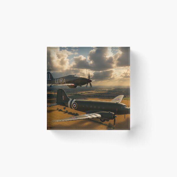 Item preview, Dakota and Hurricane Above Autumn Fields designed and sold by Skyframe Aviation.