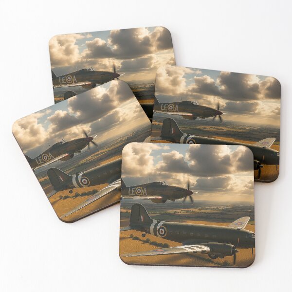 Item preview, Dakota and Hurricane Above Autumn Fields designed and sold by Skyframe Aviation.