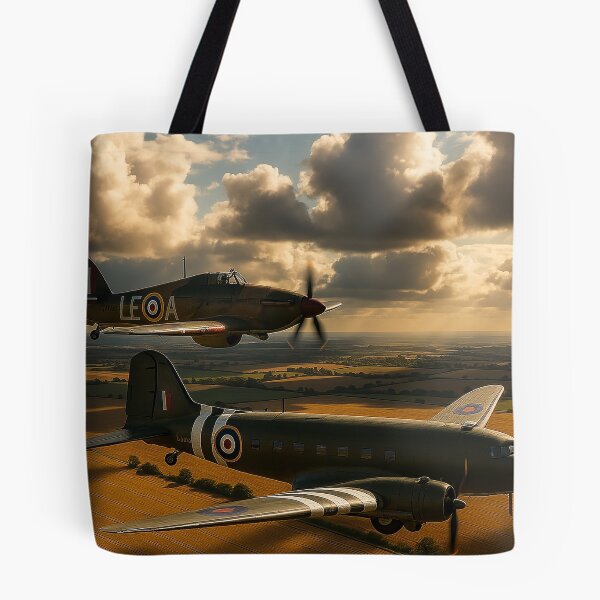 Item preview, Dakota and Hurricane Above Autumn Fields designed and sold by Skyframe Aviation.