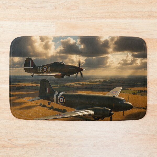 Item preview, Dakota and Hurricane Above Autumn Fields designed and sold by Skyframe Aviation.