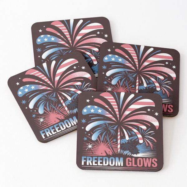 Item preview, Freedom Glows 4th of July T-Shirt | Red White Blue Fireworks USA Tee | Patriotic Summer Design designed and sold by Homecrate01.