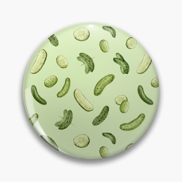 Item preview, Watercolor Pickles Pattern (Green Background) designed and sold by andrebalest.art.
