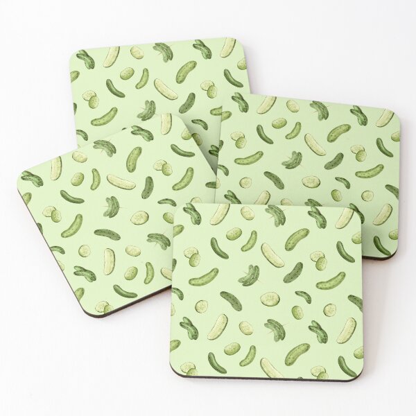 Item preview, Watercolor Pickles Pattern (Green Background) designed and sold by andrebalest.art.
